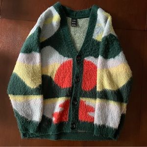 Iets Frans fluffy landscape cardigan in size m